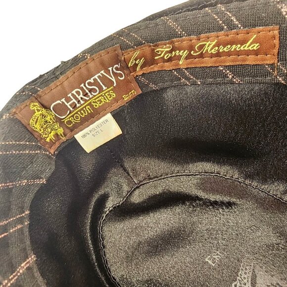 Christys Crown Velvet Fedora by Tony Merenda Mens L Brown Striped Band Vintage - Picture 5 of 10